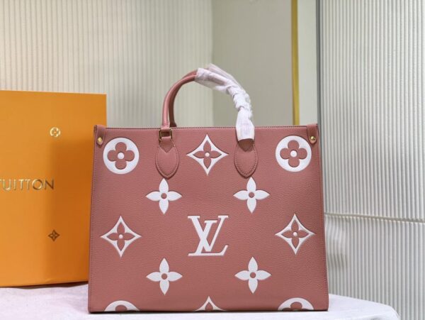 LV OnTheGo Monogram Imprente Leather Toron Handle Long Strap bags - handle, imprente, leather, monogram, onthego