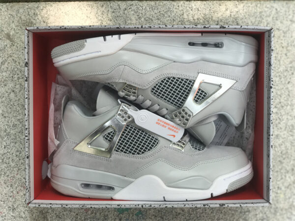 Air Jordan 4 WMNS "Frozen Moments" Grey Silver Electroplated AQ9129-001 footwear - “frozen, air, aq9129-001, electroplated, footwear, grey, jordan, moments”, silver, sneakers, wmns