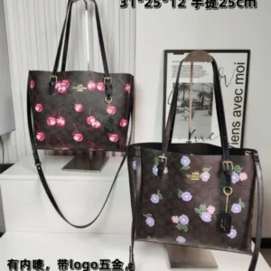 Coach 961361 leatherware new york flower cherry tote handbags