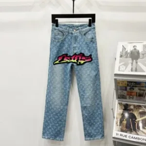 Louis Vuitton K680 Graffiti Gradient Embroidered Jeans - Denim, denim jeans pants, Jeans, jeans pants, louis, LV denim, lv denim jeans, lv denim pants, lv jeans, lv jeans pants, lv pants, pants, vuitton