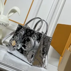 Louis Vuitton OnTheGo PM Monogram Mirror silver M26373 tote hand bags