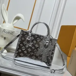 Louis Vuitton OnTheGo PM Monogram Mirror silver M26373 tote hand bags
