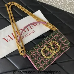 Valentino Loco Crystal Decoration VLogo Signature hand bags