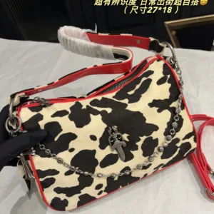 Chrome Hearts cow patterned horsehair chain Tote handbags