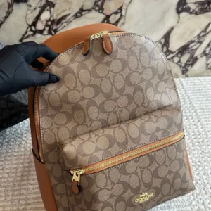 Coach double zipper compartment men’s backpack