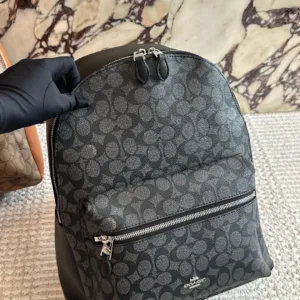 Coach double zipper compartment men’s backpack