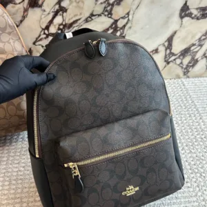Coach double zipper compartment men’s backpack