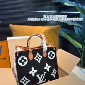 LV Teddy Speedy Twist Warm Lamb Wool Onthego Tote Bags