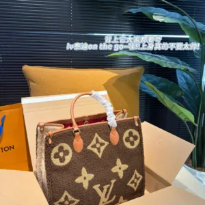 LV Teddy Speedy Twist Warm Lamb Wool Onthego Tote Bags