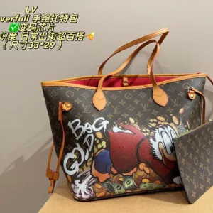 LV Neverfull Scrooge McDuck Monogram Tote Hand Bags