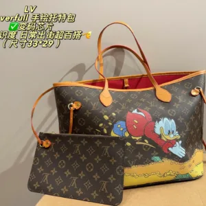 LV Neverfull Scrooge McDuck Monogram Tote Hand Bags