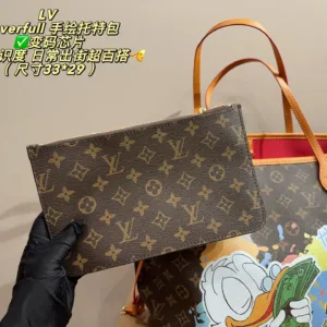 LV Neverfull Scrooge McDuck Monogram Tote Hand Bags