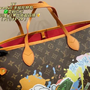LV Neverfull Scrooge McDuck Monogram Tote Hand Bags