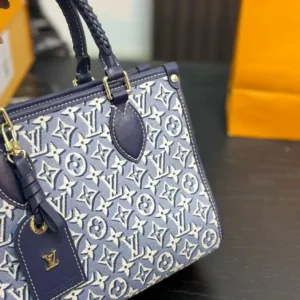 LV Onthego PM denim tote hand bags