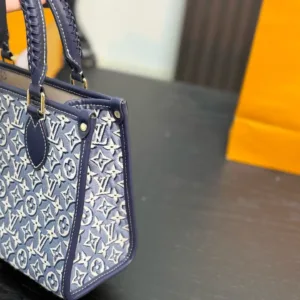 LV Onthego PM denim tote hand bags