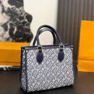 LV Onthego PM denim tote hand bags