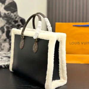 LV teddy fur shopping Tote Hand Bags