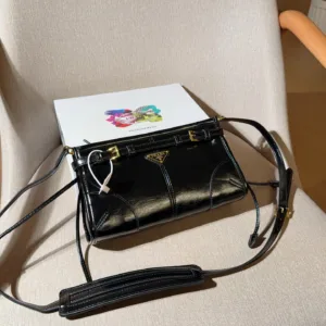 Prada new Bonnie oil wax leather crossbody Tote Hand Bags