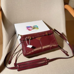 Prada new Bonnie oil wax leather crossbody Tote Hand Bags