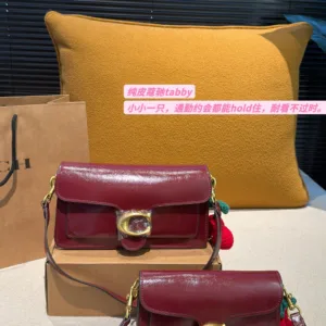 Coach Tabby wine red leather shoulder Tote Hand Bags