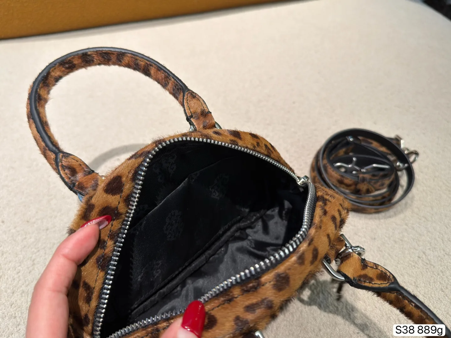 Chrome Hearts leopard print horsehair bowling Tote Handbags - Image 9