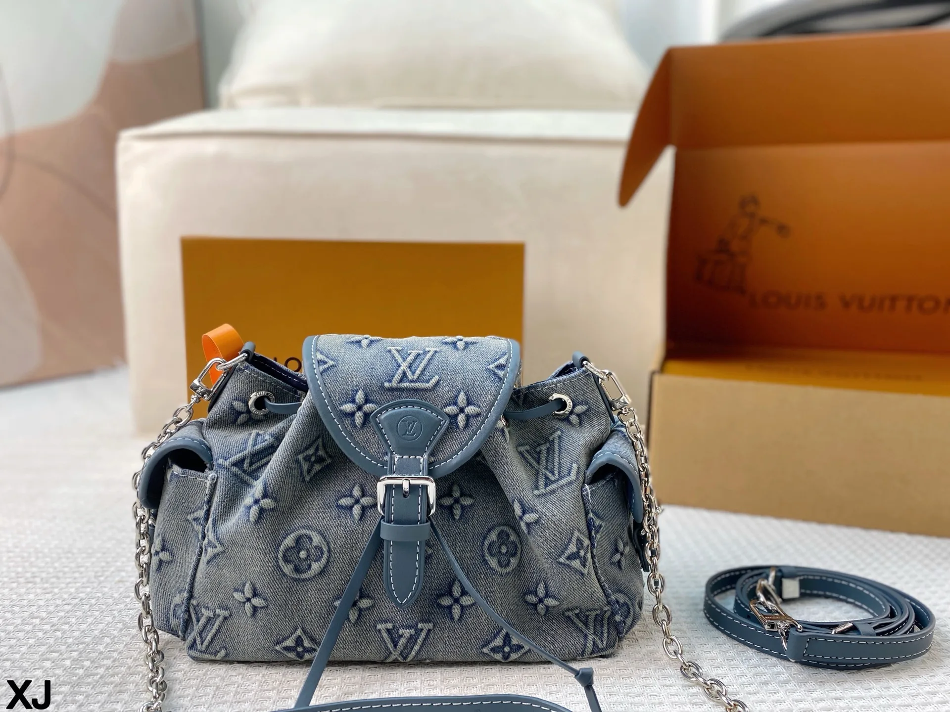 LV Odyssey washed denim shoulder Tote Hand Bags
