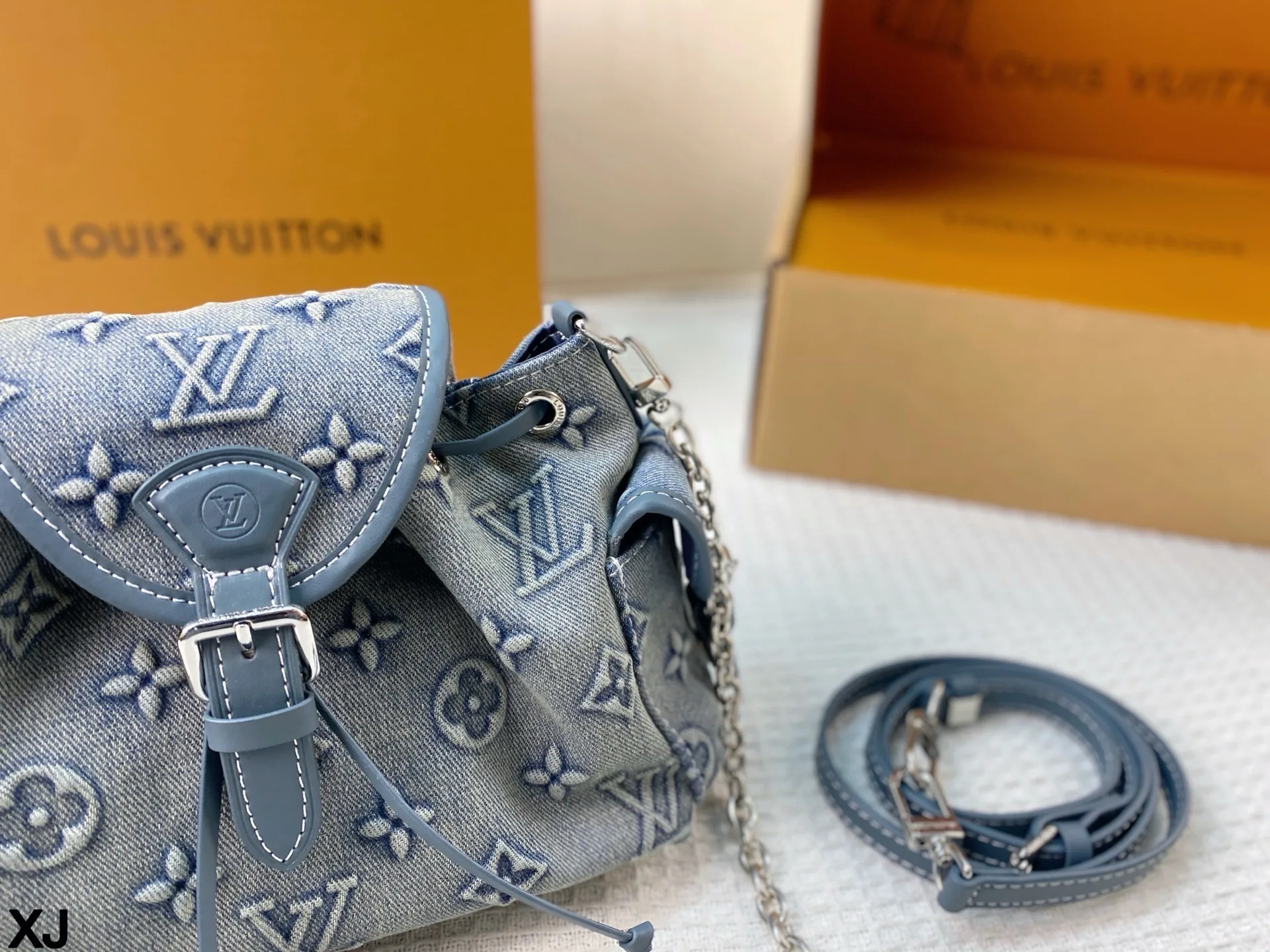 LV Odyssey washed denim shoulder Tote Hand Bags - Image 9