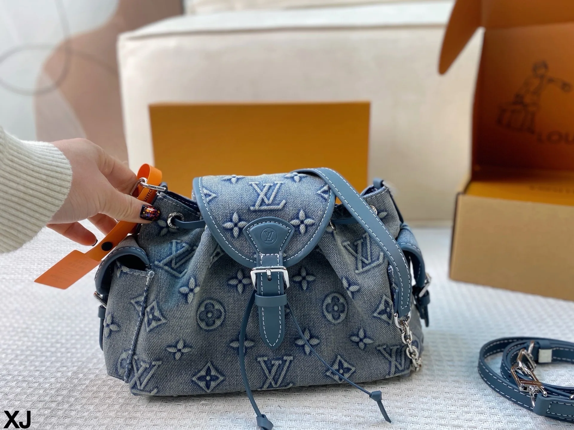 LV Odyssey washed denim shoulder Tote Hand Bags - Image 5