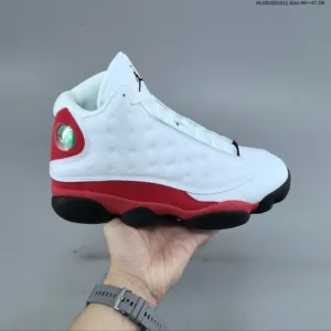 Air Jordan 13 Retro White and University Red Sneakers