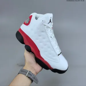 Air Jordan 13 Retro White and University Red Sneakers