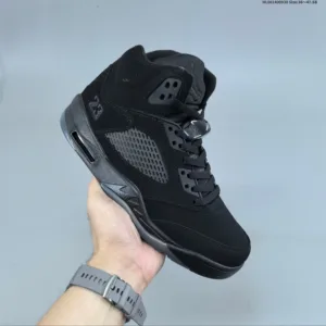 Air Jordan 5 Retro “Black Cat” high top black cat sneakers