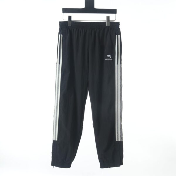 Balenciaga Unisex Side Ribbon Stripe Letter Embroidery Leggings - balenciaga, cotton, embroidery, fabric, good, pants