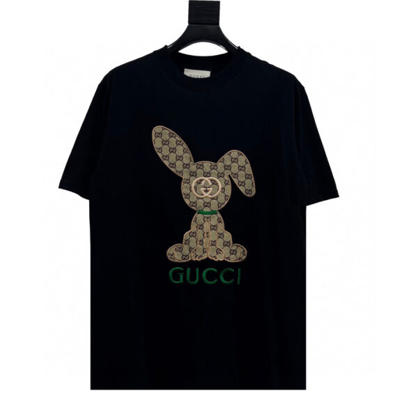 Gucci 23ss Old Flower Rabbit Patch Embroidery Short Sleeve - 23ss, embroidery, flower, gucci, old