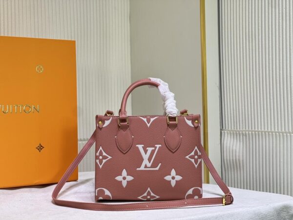 LV Ontogo Sac Plat Giant Bicolor Monogram Graphic Imprente Leather Tote Handbag - bicolor, giant, ontogo, plat, sac