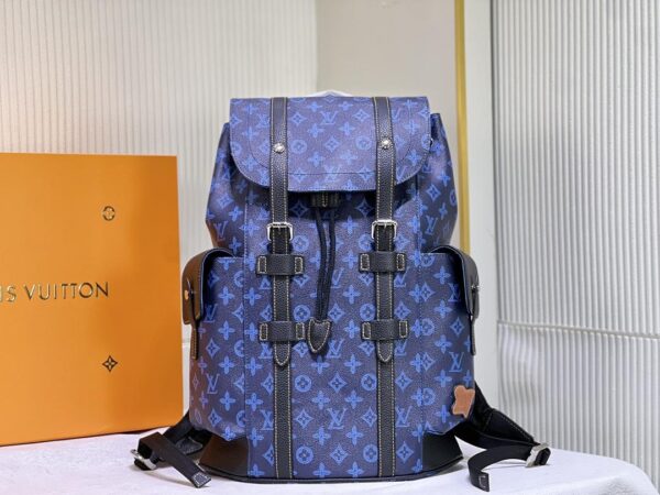 Christopher Backpack coated canvas Monogram flower LV logo bags - backpack, canvas, christopher, coated, monogram