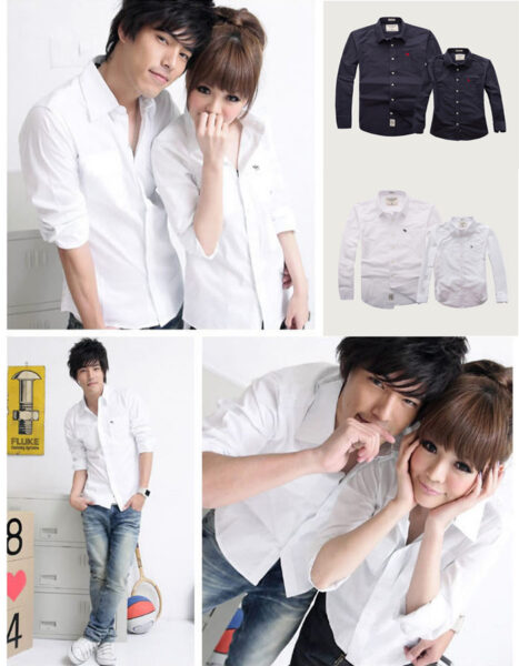 Abercrombie Fitch long sleeve Couple suit shirts - abercrombie, boy, couple, fitch, girl, long, shirt, shirts, sleeve, sleeved, suit