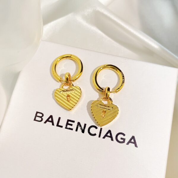 Balenciaga B633 Love Lock Earrings - b633, balenciaga, Balenciaga B633 Earrings, Balenciaga B633 Love Lock Earrings, Balenciaga Earrings, Balenciaga Lock Earrings, Balenciaga Love Earrings, Balenciaga Love Lock Earrings, earrings, lock, love