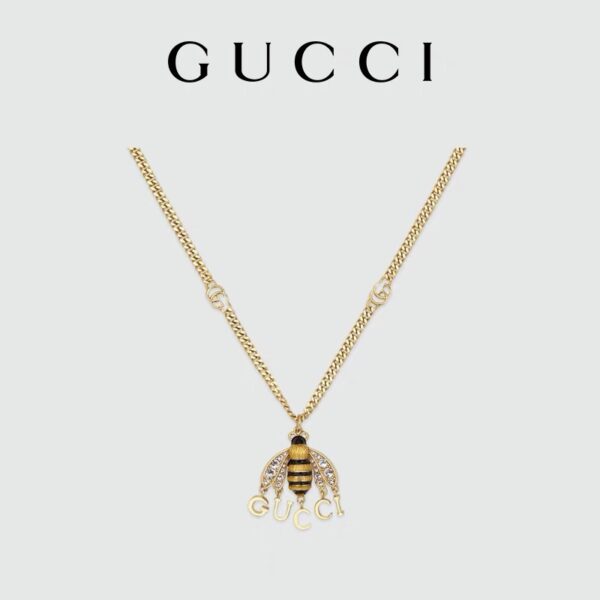 Gucci B739 Bee Letter Necklace - b739, bee, gucci, Gucci B739 Bee Letter Necklace, Gucci B739 Bee Necklace, Gucci B739 Necklace, Gucci B823 Necklace, Gucci Bee Necklace, Gucci Necklace, letter, Necklace