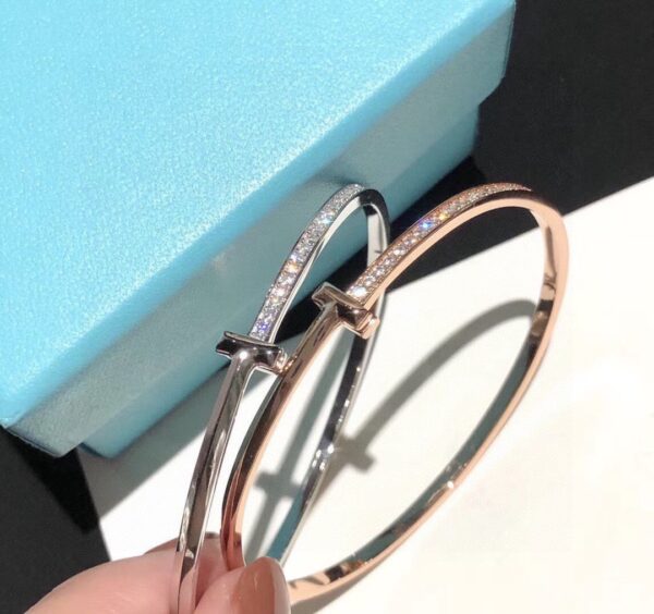 Tiffany T1 Series Half Diamond Bracelet - bracelet, crafted, diamond, elegant, enamel, half, head, leather, medusa, rope, series, Tiffany, versace, xb616-3060