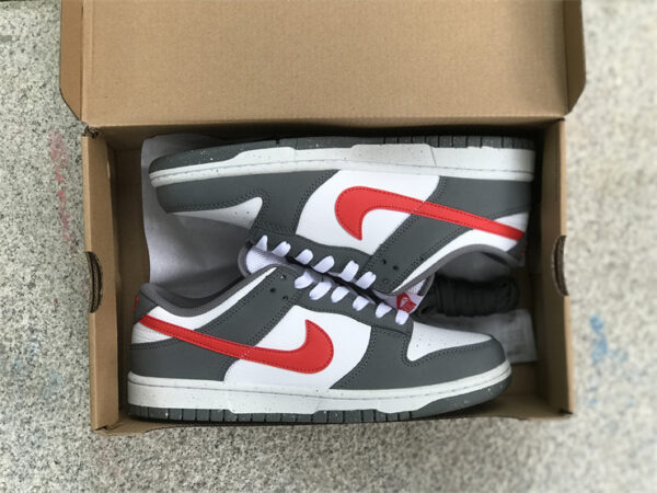 Nike Dunk Low White Grey Red - dunk, grey, low, nike, red, sneakers, white