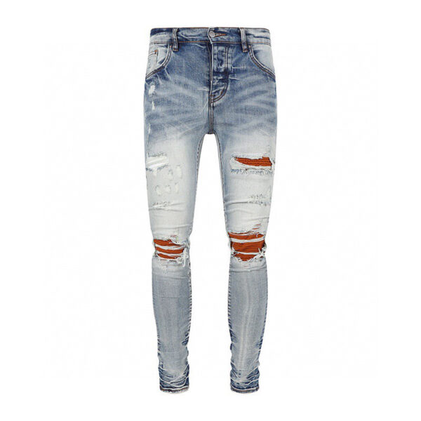 Emporio Armani Boys' Handmade Perforated brown background denim Jeans - armani, background, boy, boys’, brown, Denim, emporio, handmade, Jeans, pants, perforated