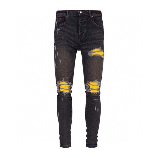 Emporio Armani black Boys' Handmade yellow background denim Jeans - armani, background, black, boy, boys’, Denim, emporio, handmade, Jeans, pants, yellow