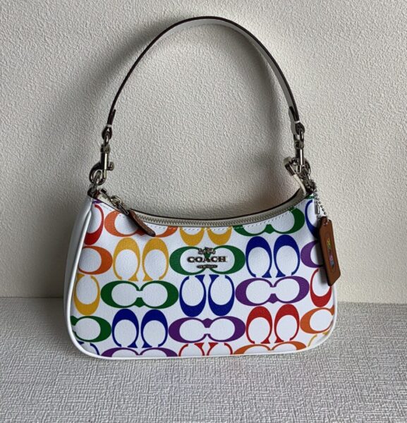 Coach June New CA176 Colorful Rainbow Underarm Hand Bags - bags, ca176, coach, colorful, hand, june, new, rainbow, underarm, women's