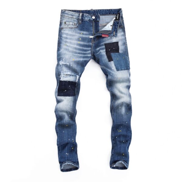 DSQured2 Boys Spray Paint Beggar Straight Patch Wash HY001100 denim Jeans - boys’, Denim, dsqured2, Jeans, spray