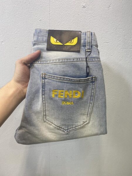 Fendi Boys' Straight Leg DE001350 3D Denim long pants Jeans - boy, boys’, de001350, Denim, fendi, Jeans, leg, long, pants, straight