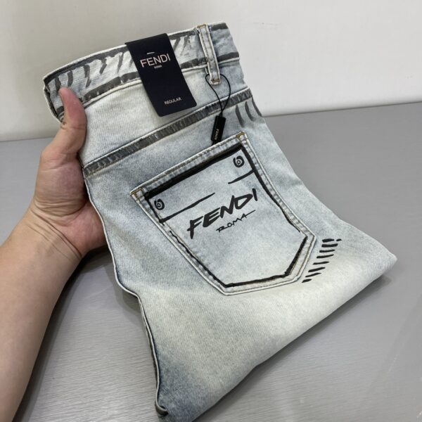 Fendi Boys' Straight Leg LO001350 3D Denim long pants Jeans - boy, boys’, Denim, fendi, Jeans, leg, lo001350, long, pants, straight