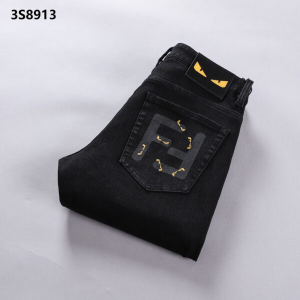 Fendi Boys' Straight Leg M88770950 3D Denim long pants Jeans - boy, boys’, Denim, fendi, Jeans, leg, long, m88770950, pants, straight