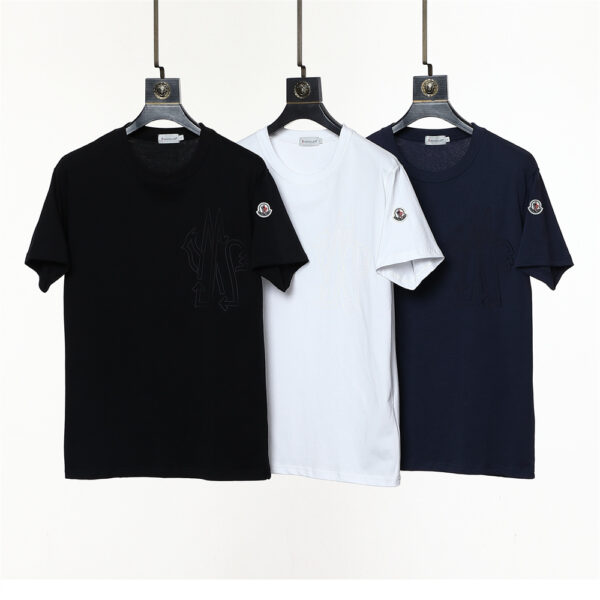 Moncler Round neck cotton M88770650-10 short sleeved top T-shirts - cotton, m88770650, moncler, neck, round