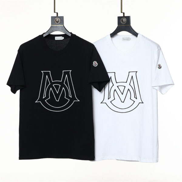 Moncler Round neck cotton M88770650 short sleeved top T-shirts - cotton, m88770650, moncler, neck, round