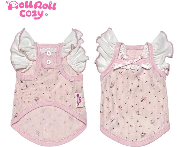 Dog Clothes Summer Floral Princess Dress Small Dog Bibi Bear Yorkshire Marzis - bear, bibi, clothes, cow leather belt, dog, dress, floral, marzis, others, pet, princess, small, summer, supplies, yorkshire